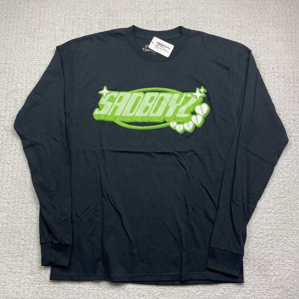 NWT SAD BOYZ 4 Life Black Cypher Y2K Long Sleeve T-Shirt Size L Sadboyz Junior H